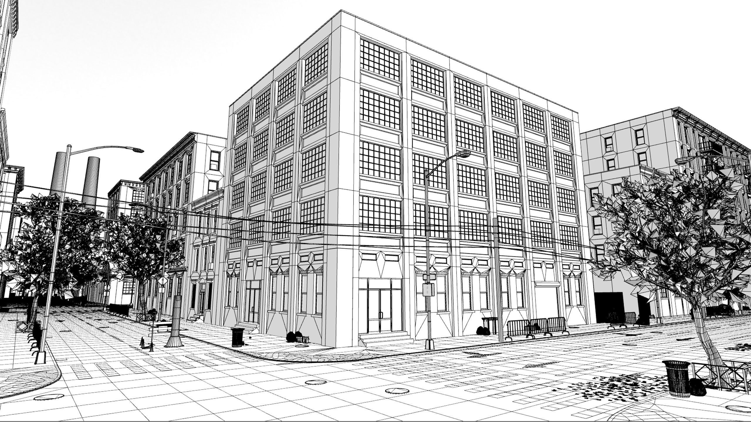 Industrial City Pack Low-poly 3D model_23