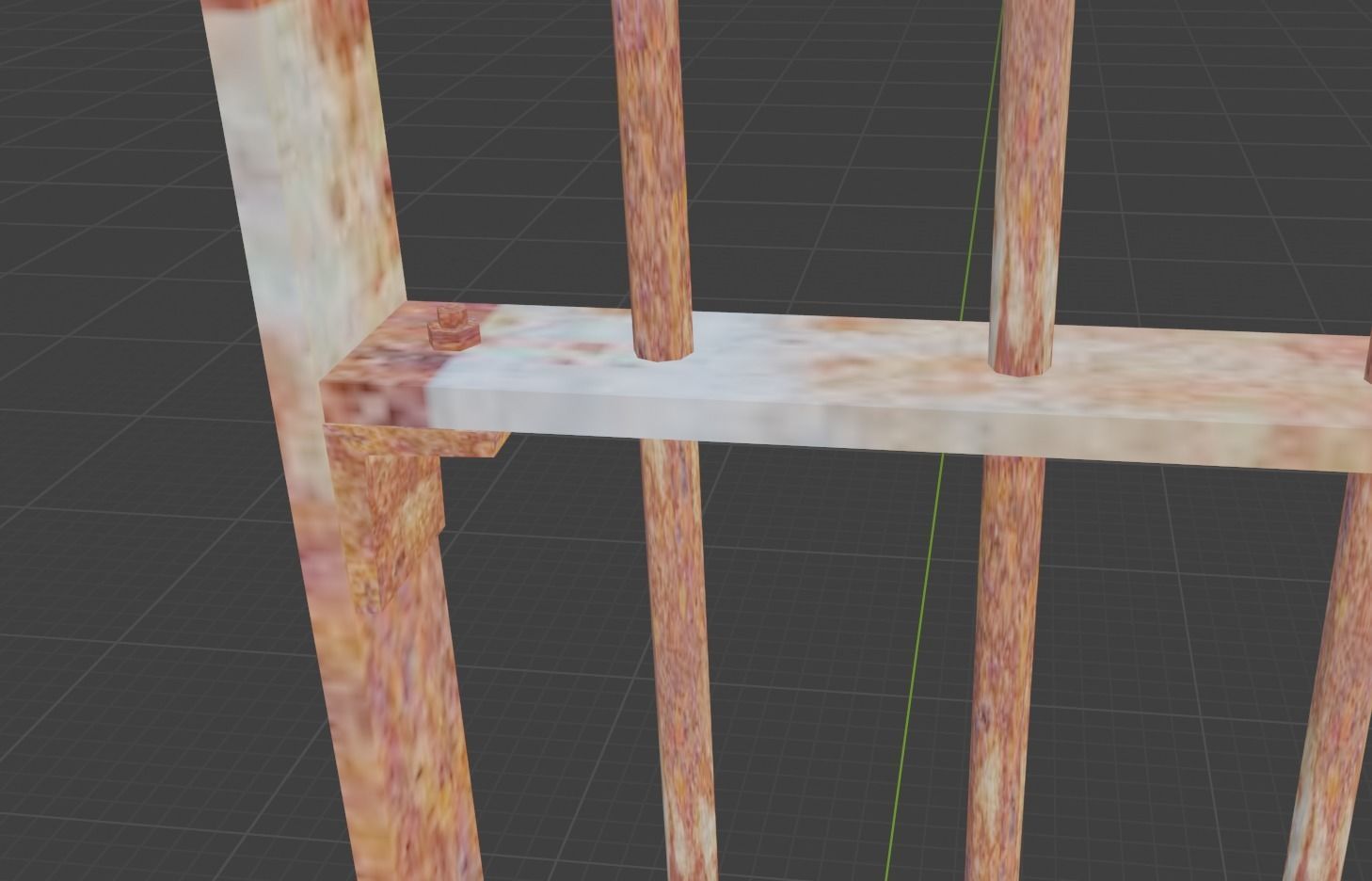 iron prison door Low-poly 3D model_1