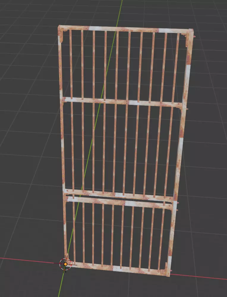 iron prison door Low-poly 3D model_0