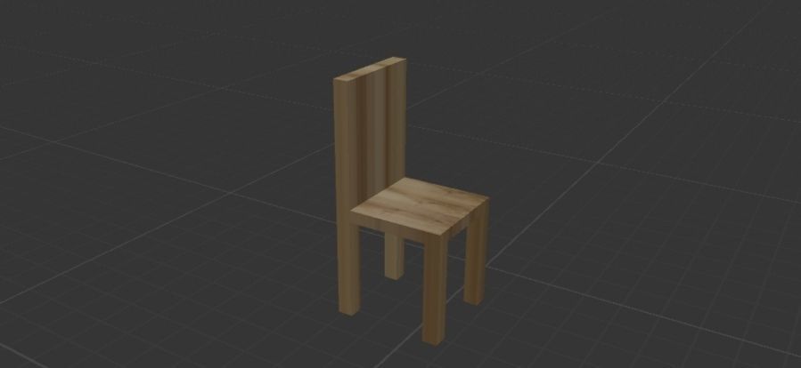 Wooden chair 3D model_1
