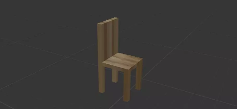 Wooden chair 3D model_0