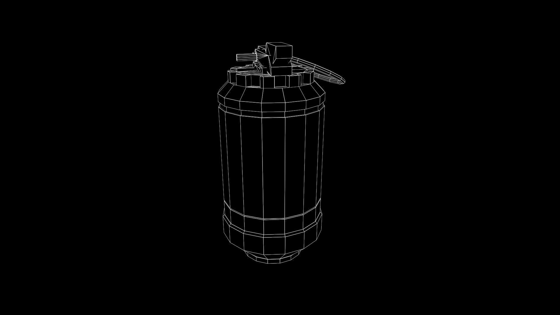 Low Poly Sci-Fi Futuristic Cyberpunk Hand Grenade AR VR Ready Low-poly 3D model_16