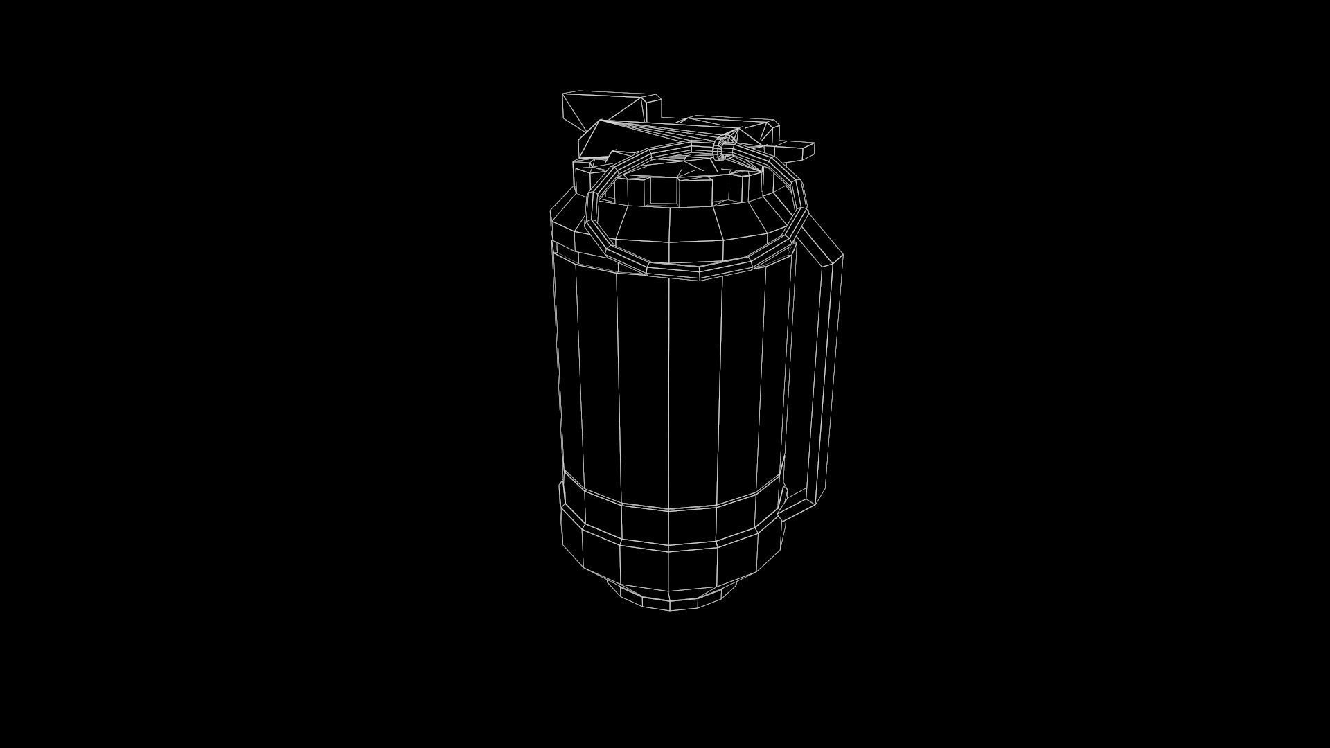 Low Poly Sci-Fi Futuristic Cyberpunk Hand Grenade AR VR Ready Low-poly 3D model_18