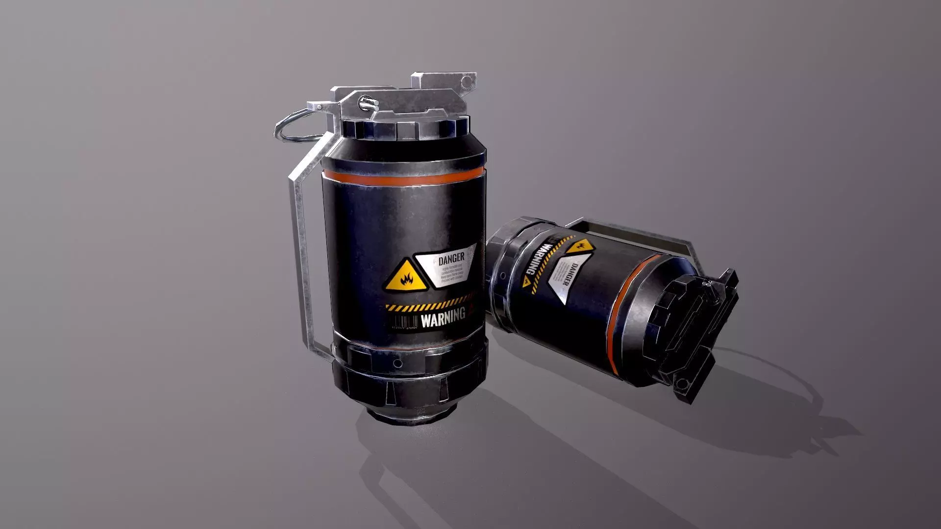 Low Poly Sci-Fi Futuristic Cyberpunk Hand Grenade AR VR Ready Low-poly 3D model_0