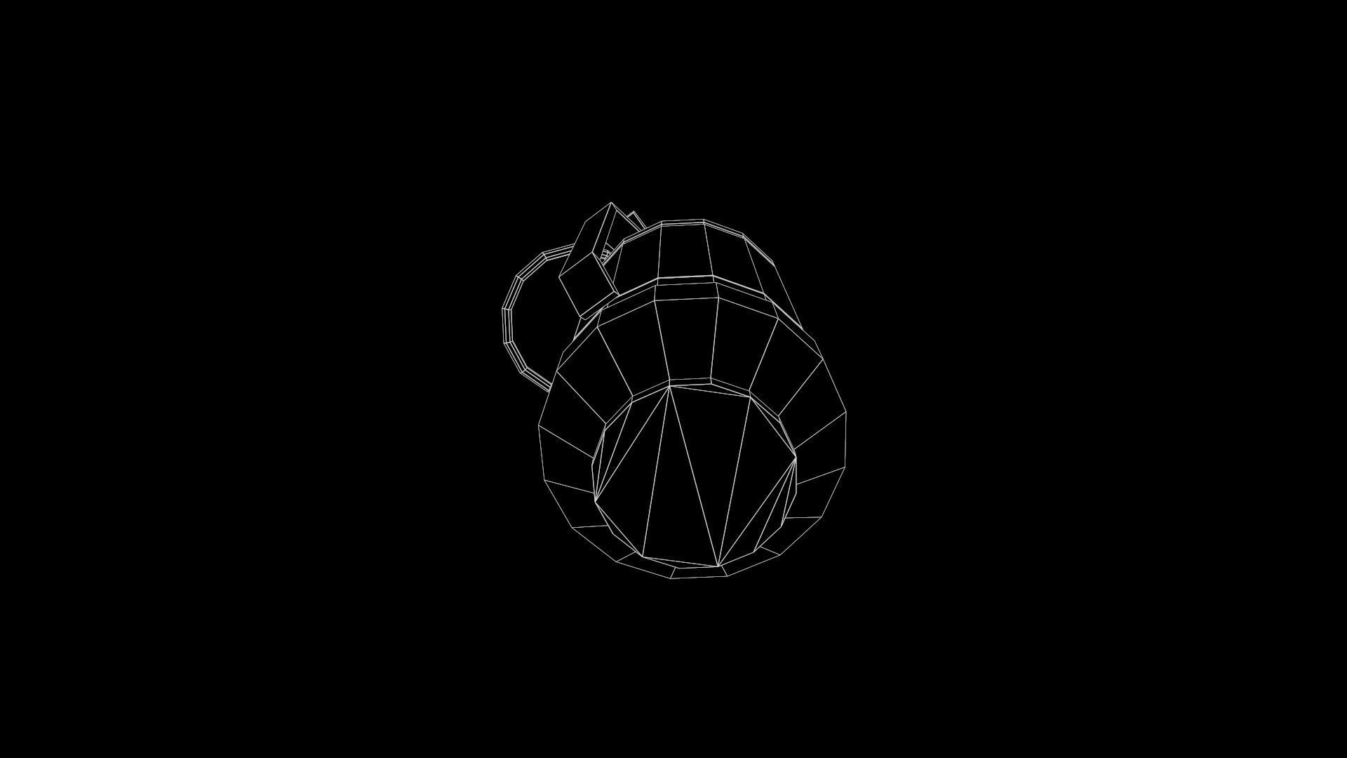 Low Poly Sci-Fi Futuristic Cyberpunk Hand Grenade AR VR Ready Low-poly 3D model_22