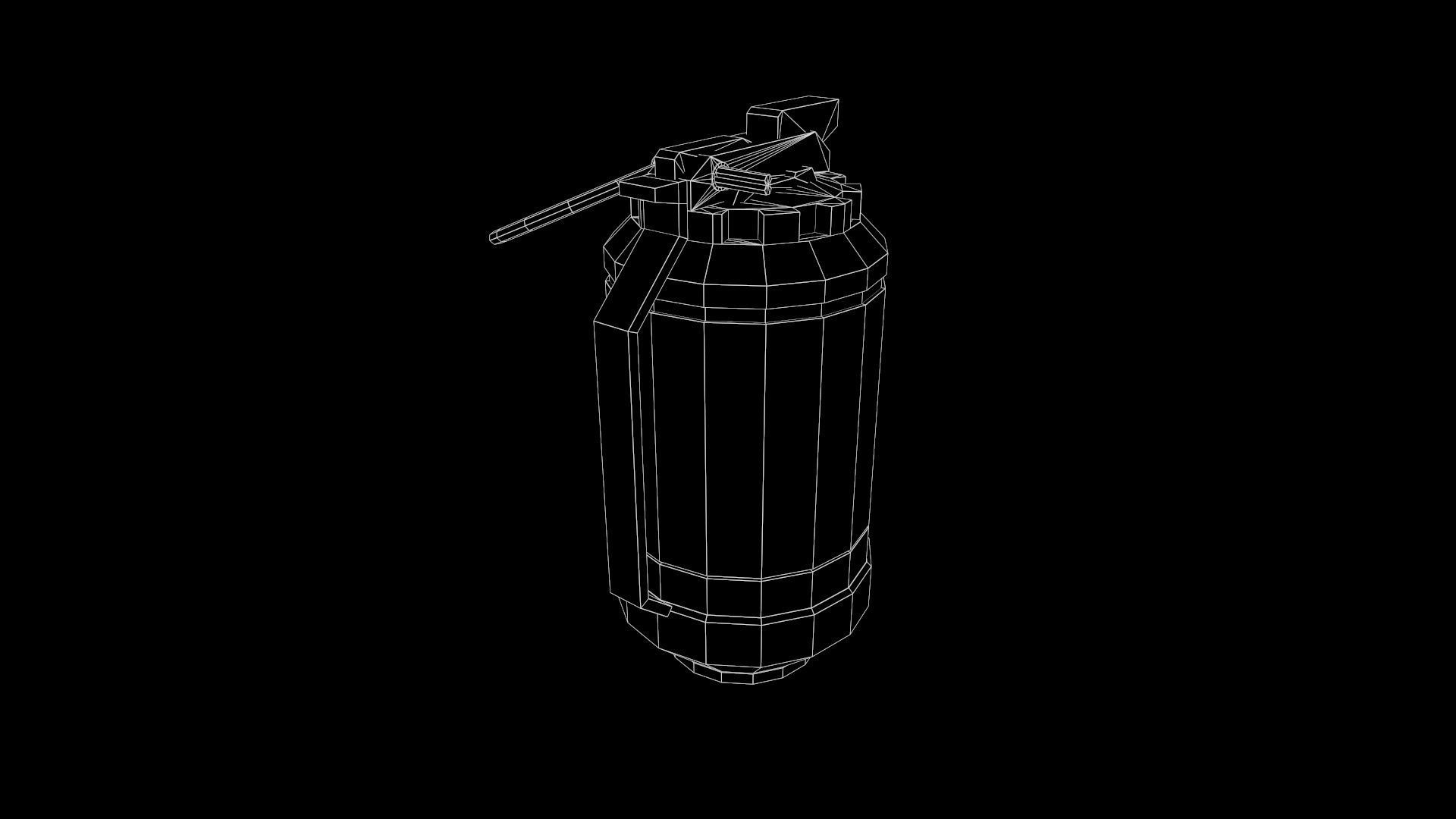 Low Poly Sci-Fi Futuristic Cyberpunk Hand Grenade AR VR Ready Low-poly 3D model_20