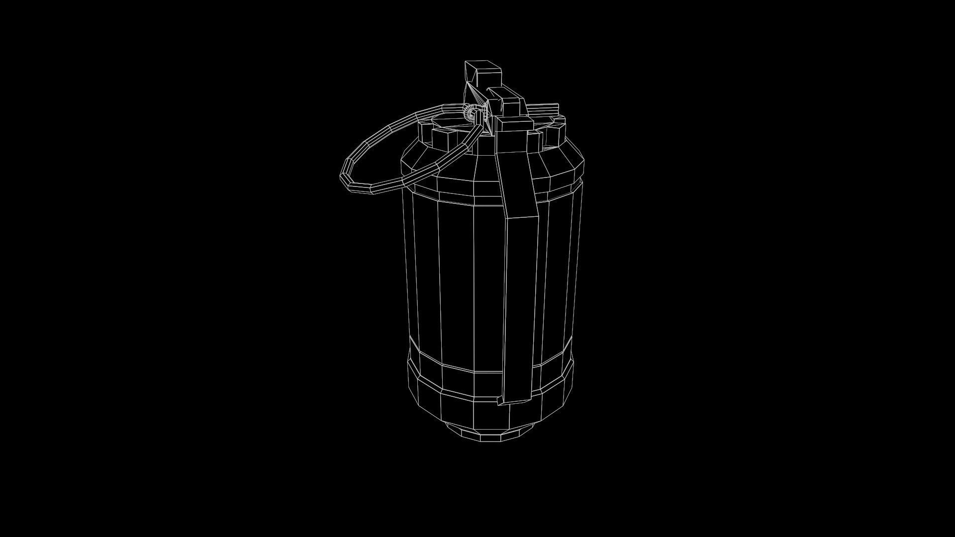 Low Poly Sci-Fi Futuristic Cyberpunk Hand Grenade AR VR Ready Low-poly 3D model_19