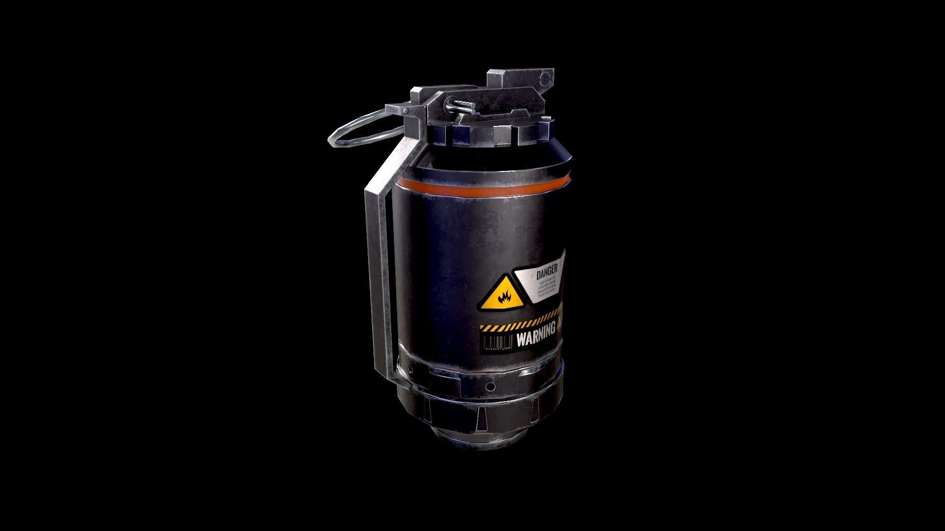 Low Poly Sci-Fi Futuristic Cyberpunk Hand Grenade AR VR Ready Low-poly 3D model_2