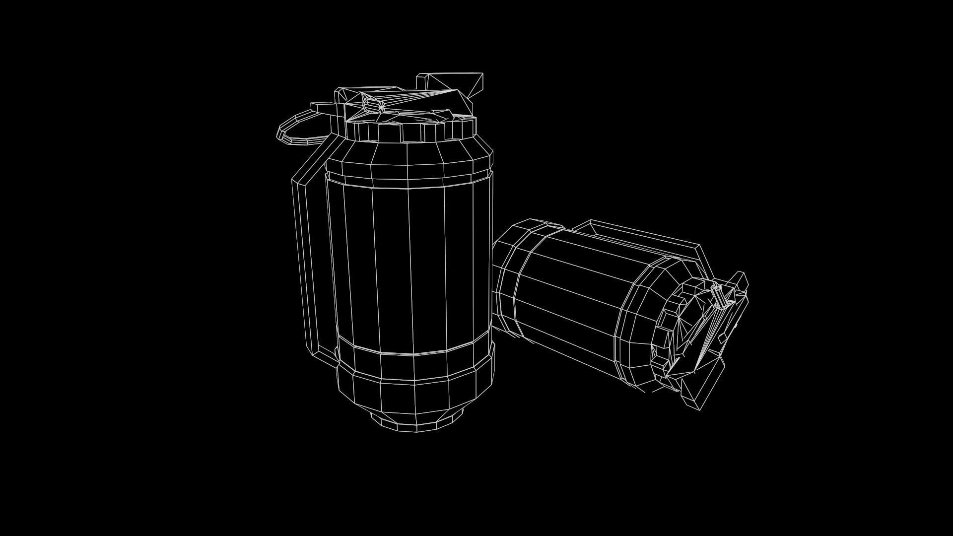 Low Poly Sci-Fi Futuristic Cyberpunk Hand Grenade AR VR Ready Low-poly 3D model_12