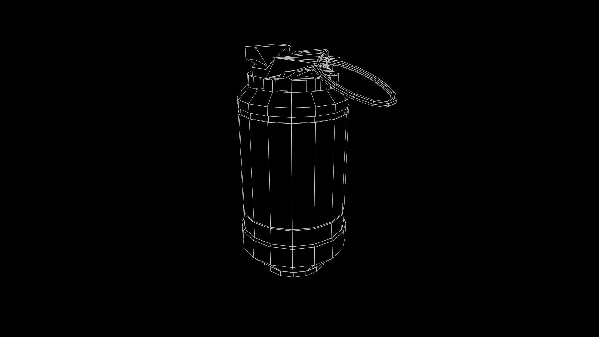 Low Poly Sci-Fi Futuristic Cyberpunk Hand Grenade AR VR Ready Low-poly 3D model_17