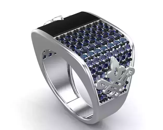 White Gold Turkish Stylish Men Ring