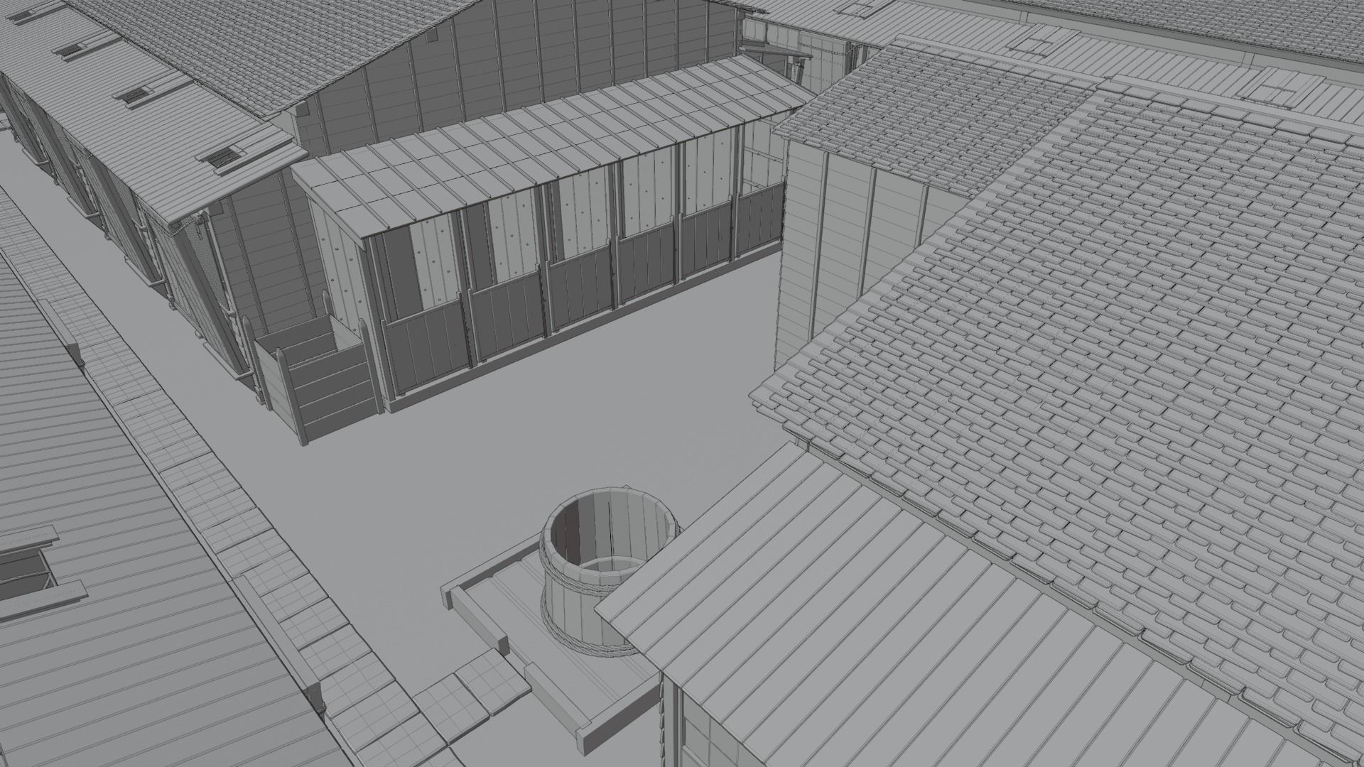Row house in Edo city in 18C 3D model_14
