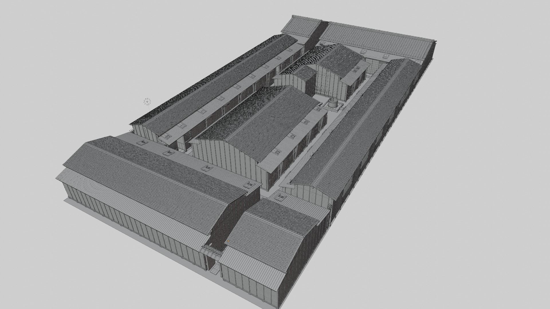 Row house in Edo city in 18C 3D model_12