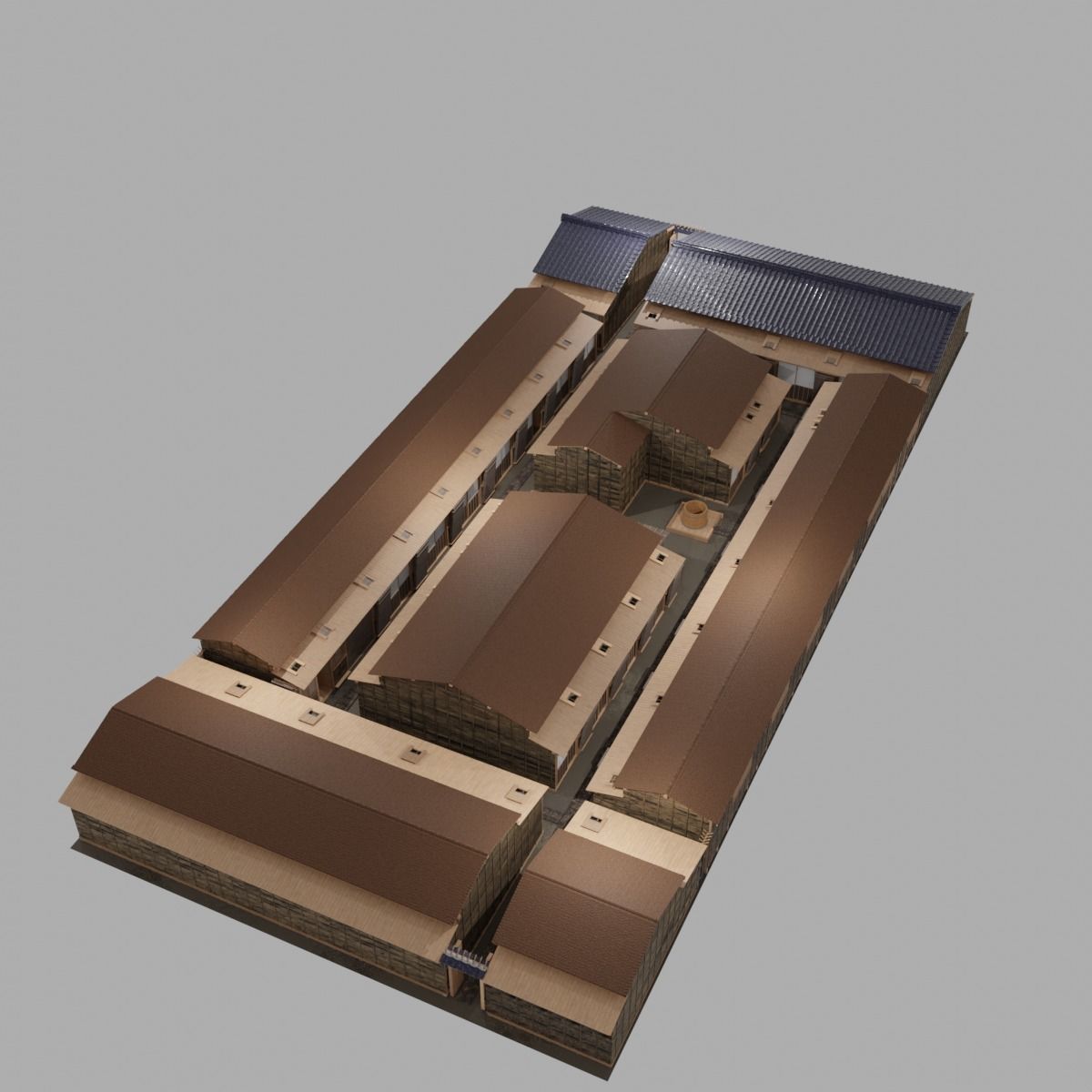 Row house in Edo city in 18C 3D model_9