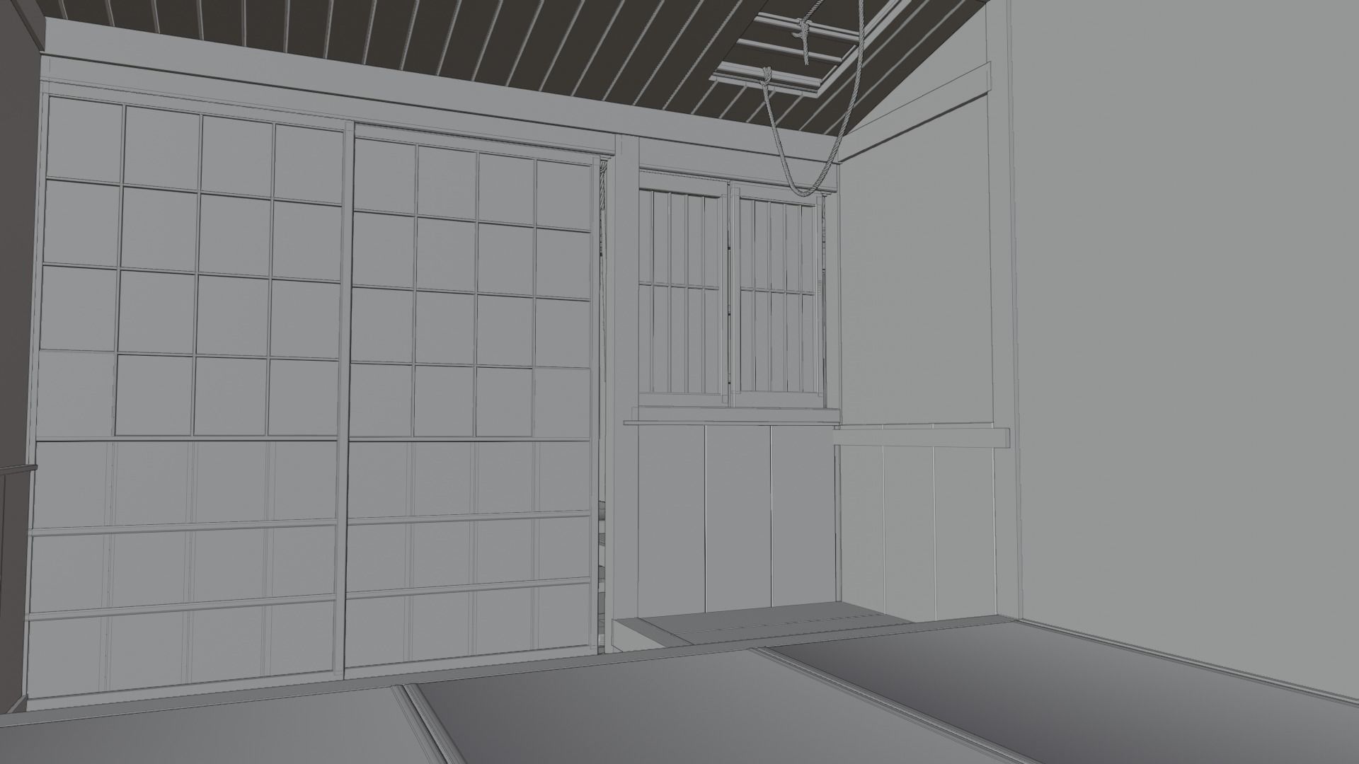 Row house in Edo city in 18C 3D model_15