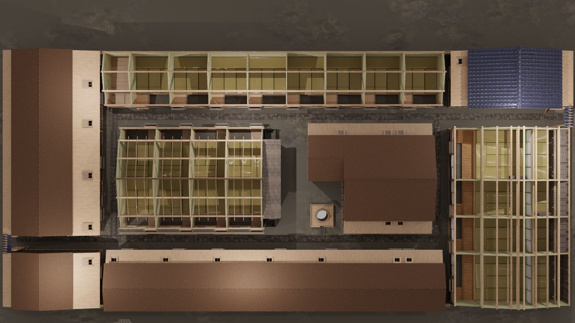 Row house in Edo city in 18C 3D model_7