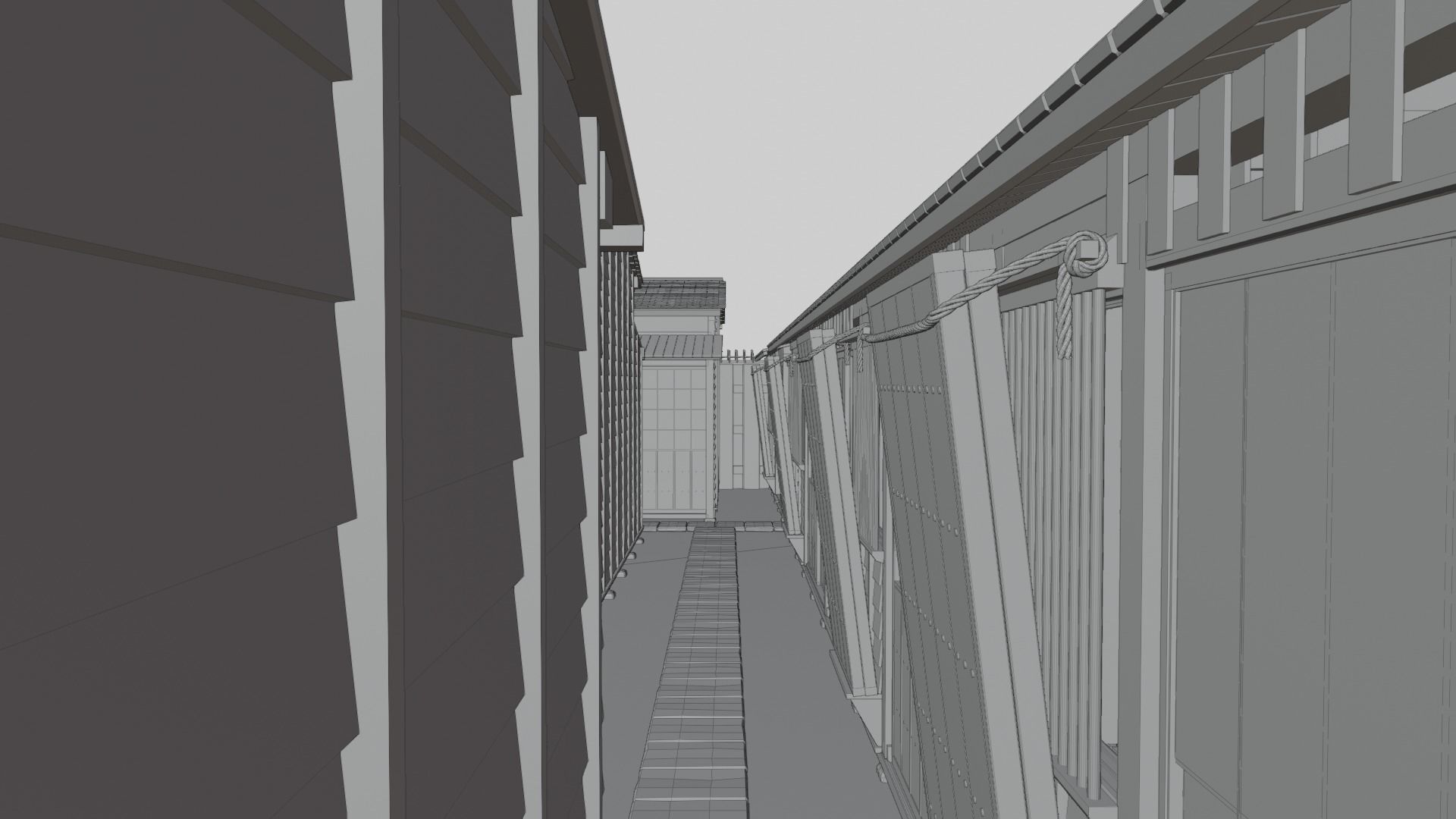 Row house in Edo city in 18C 3D model_17