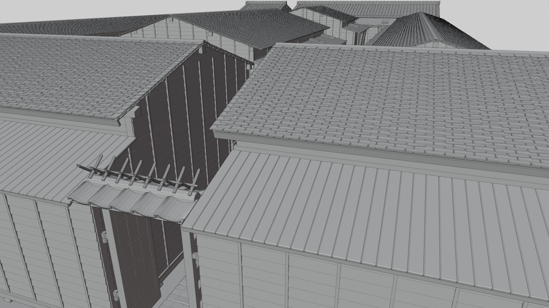 Row house in Edo city in 18C 3D model_13