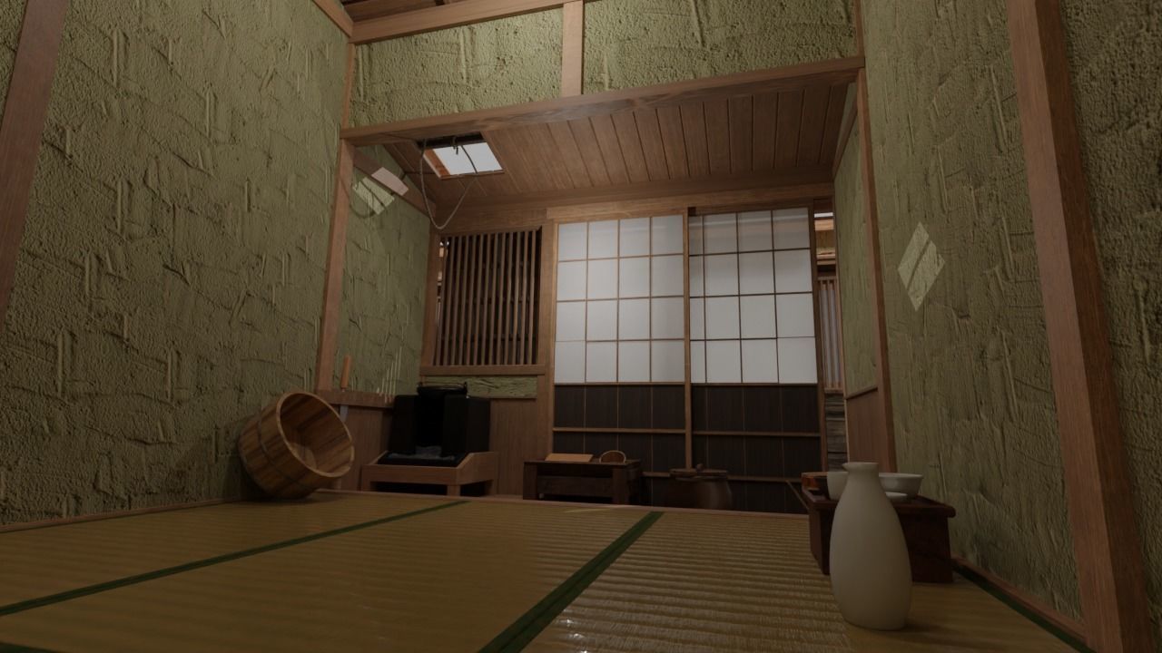 Row house in Edo city in 18C 3D model_19