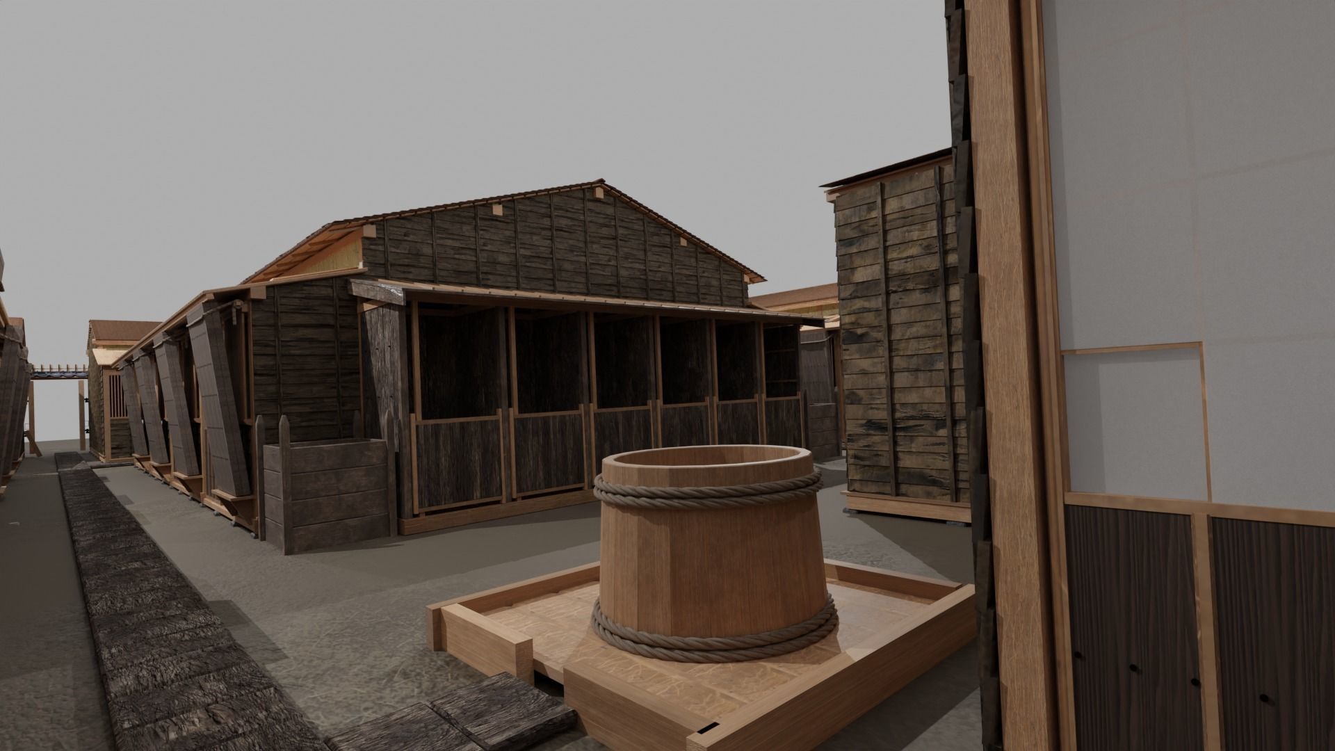Row house in Edo city in 18C 3D model_8