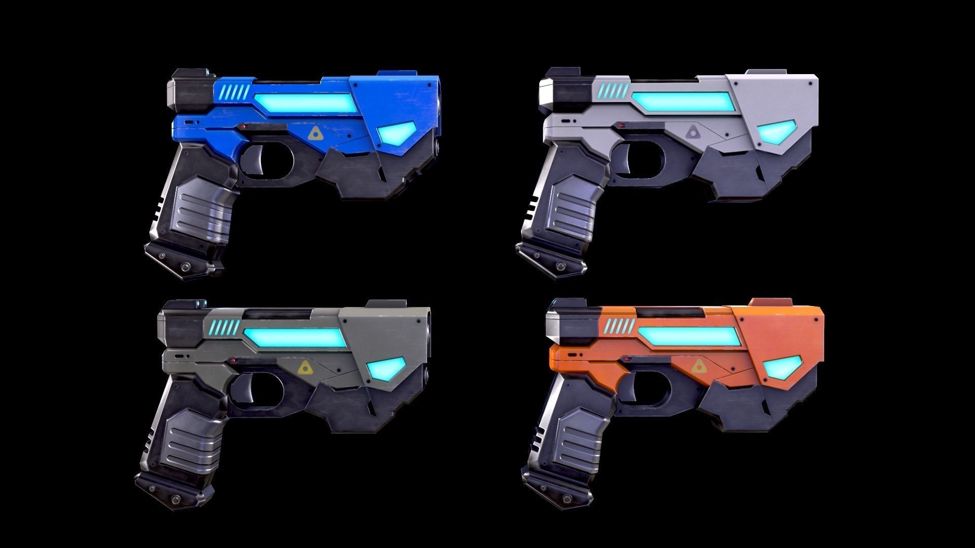 3D model Low Poly Sci-Fi Futuristic Pistol AR VR Ready VR / AR / low ...
