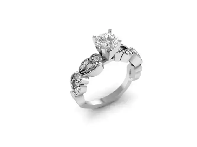 Anniversary ring big diamond wedding ring 3d model 3D print model