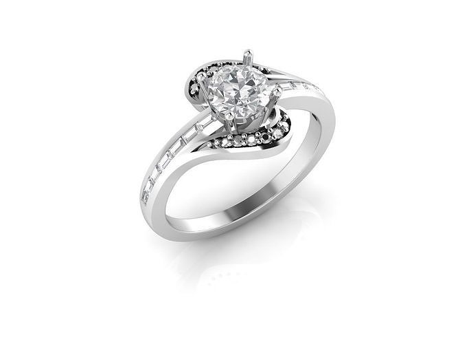 Peacock Star Twist Curl wedding ring 3d model 3D print model