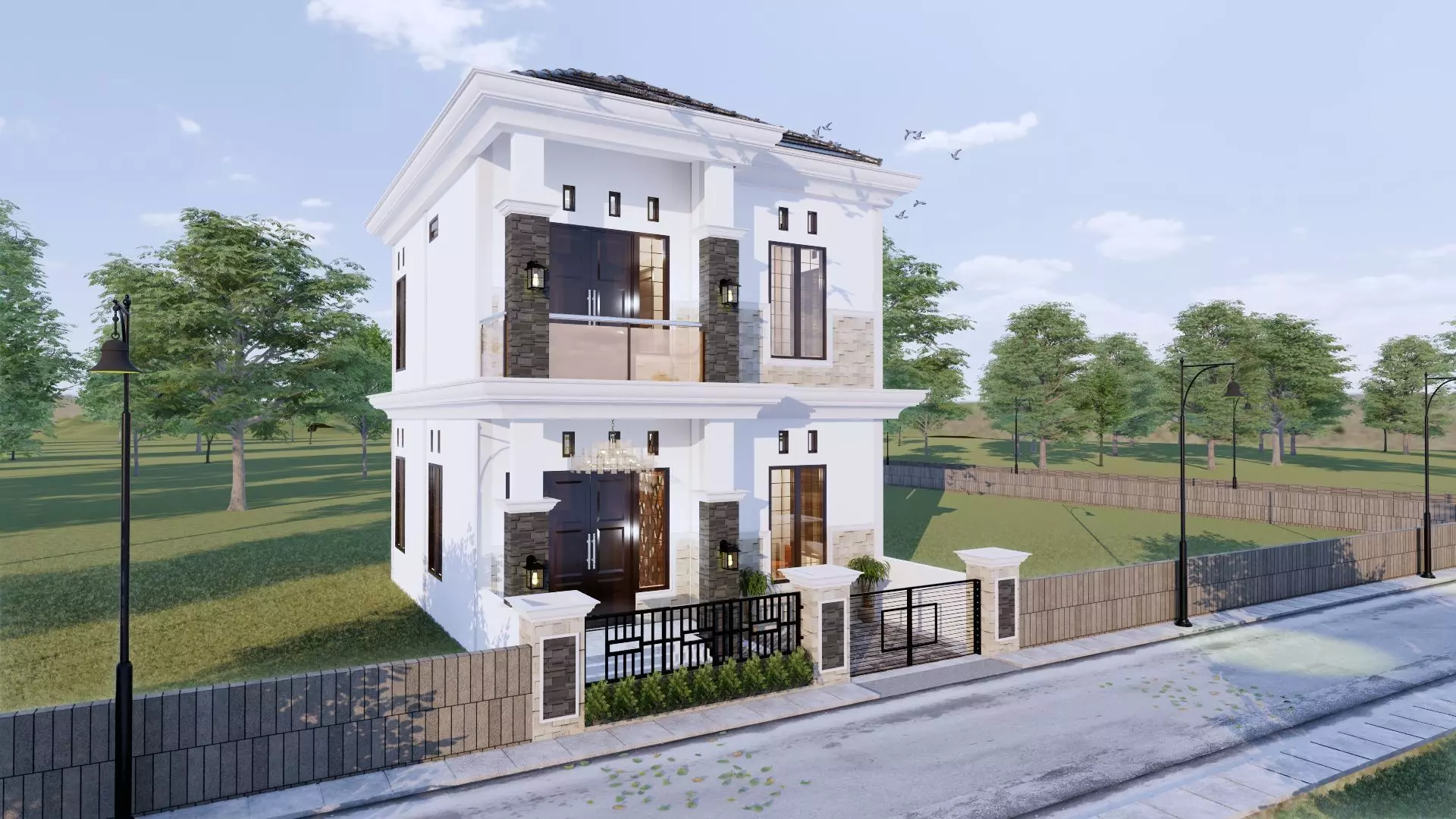 2 Floor House Full Interior with Panorama ready enscape render 3D model