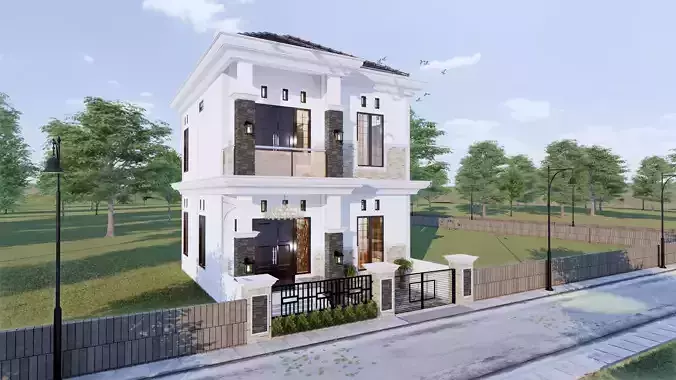 2 Floor House Full Interior with Panorama ready enscape render