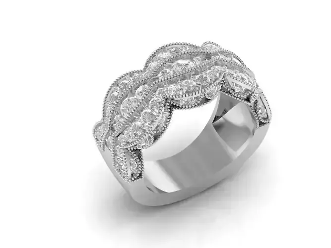 Zales diamond scalop ring 3d model