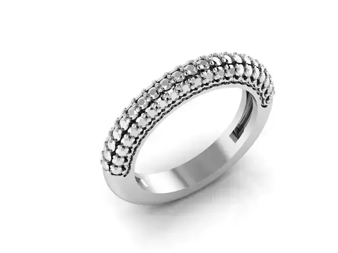 Banana shape diamond wedding ring 3d model