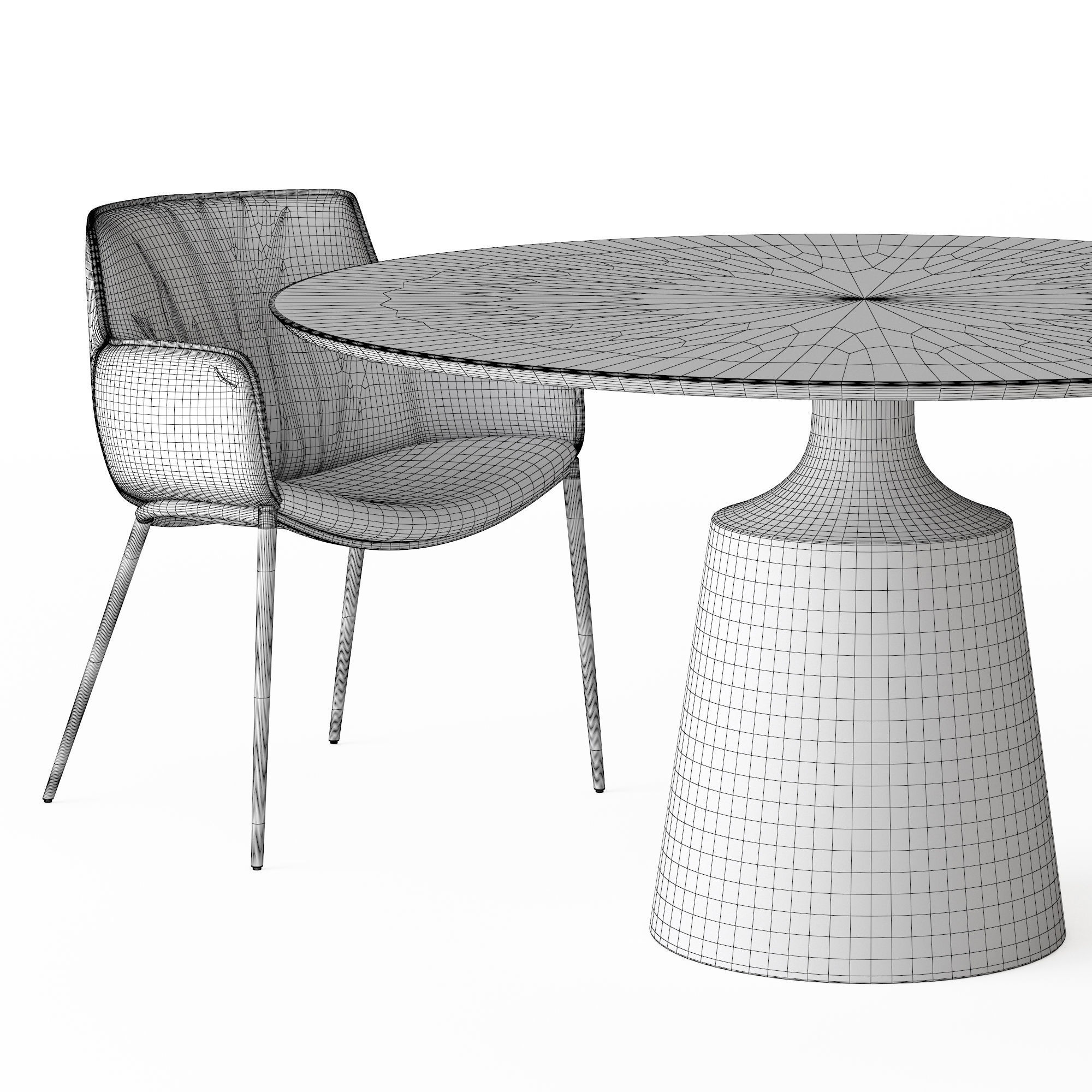 Cattelan Rhonda Chair and Yoda 3D model_7