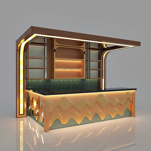 bar counter Low-poly 3D model