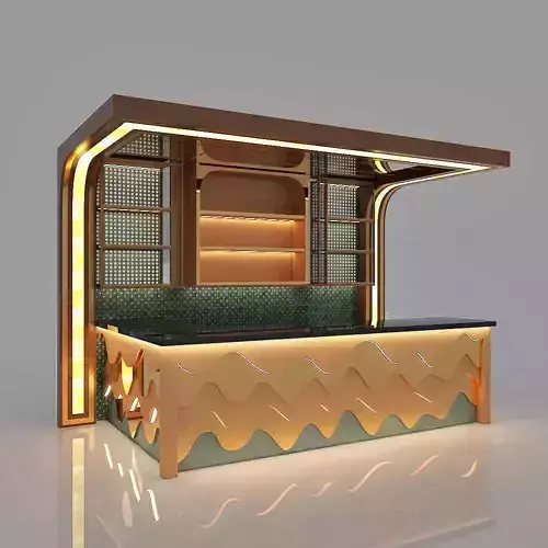 bar counter Low-poly 3D model