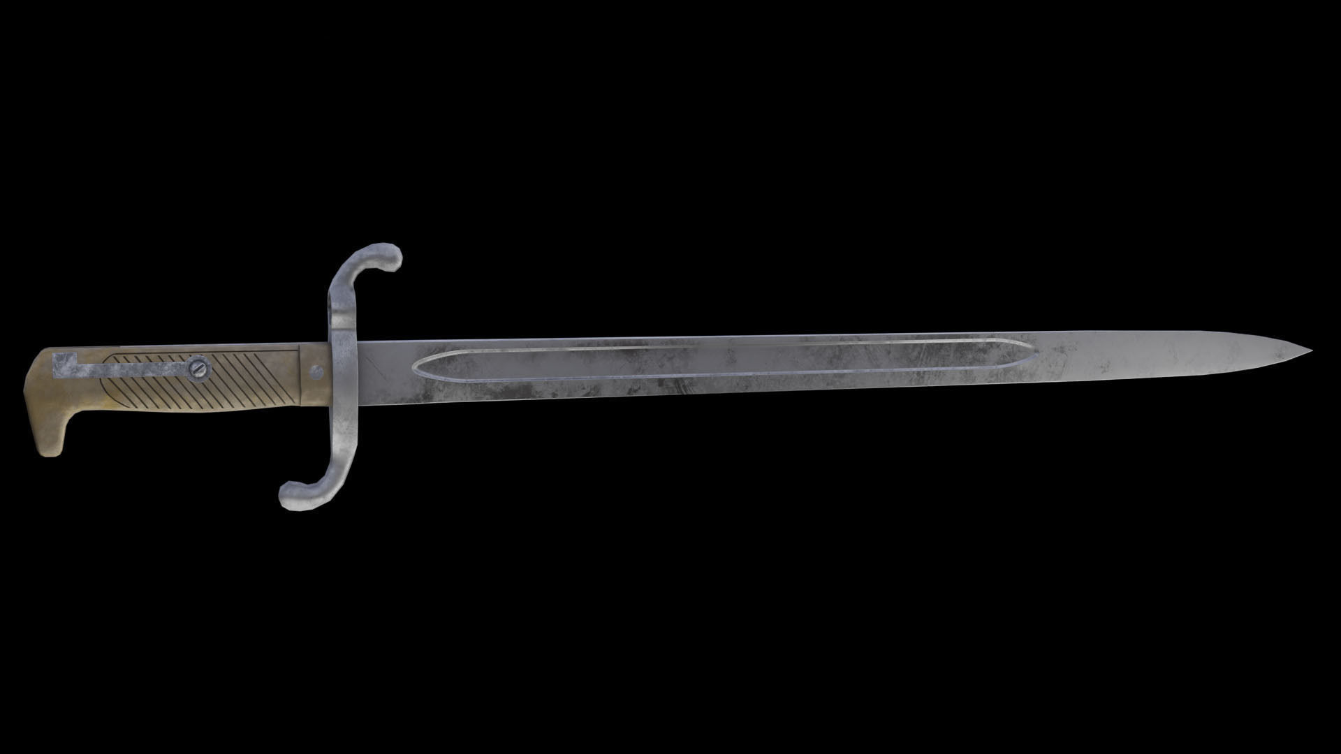 German bayonet Seitengewehr 1871 S71 Low-poly 3D model_2