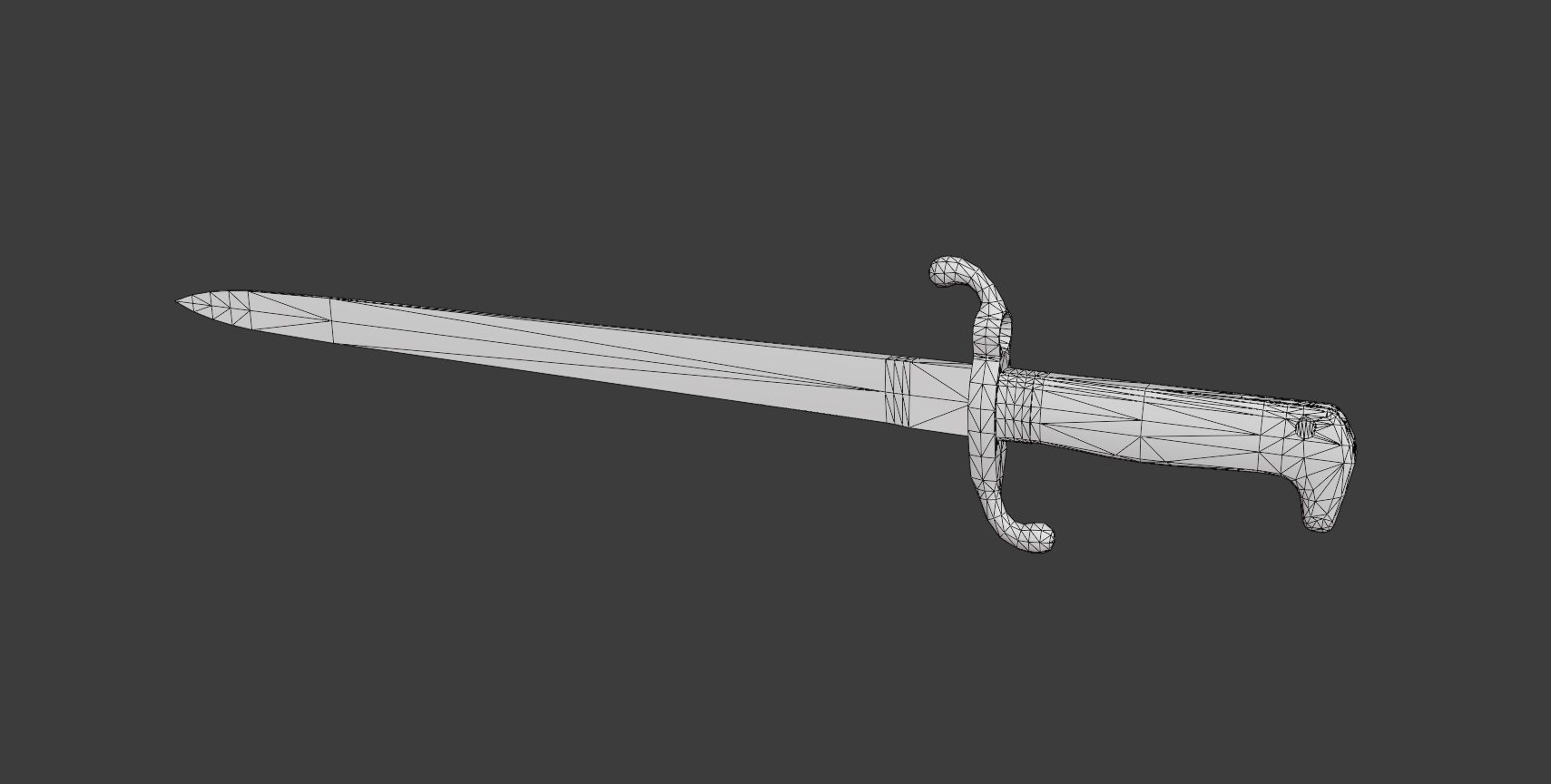 German bayonet Seitengewehr 1871 S71 Low-poly 3D model_12