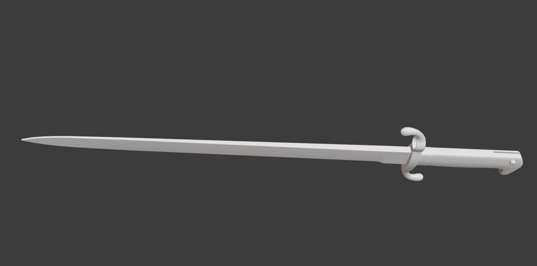 German bayonet Seitengewehr 1871 S71 Low-poly 3D model_11