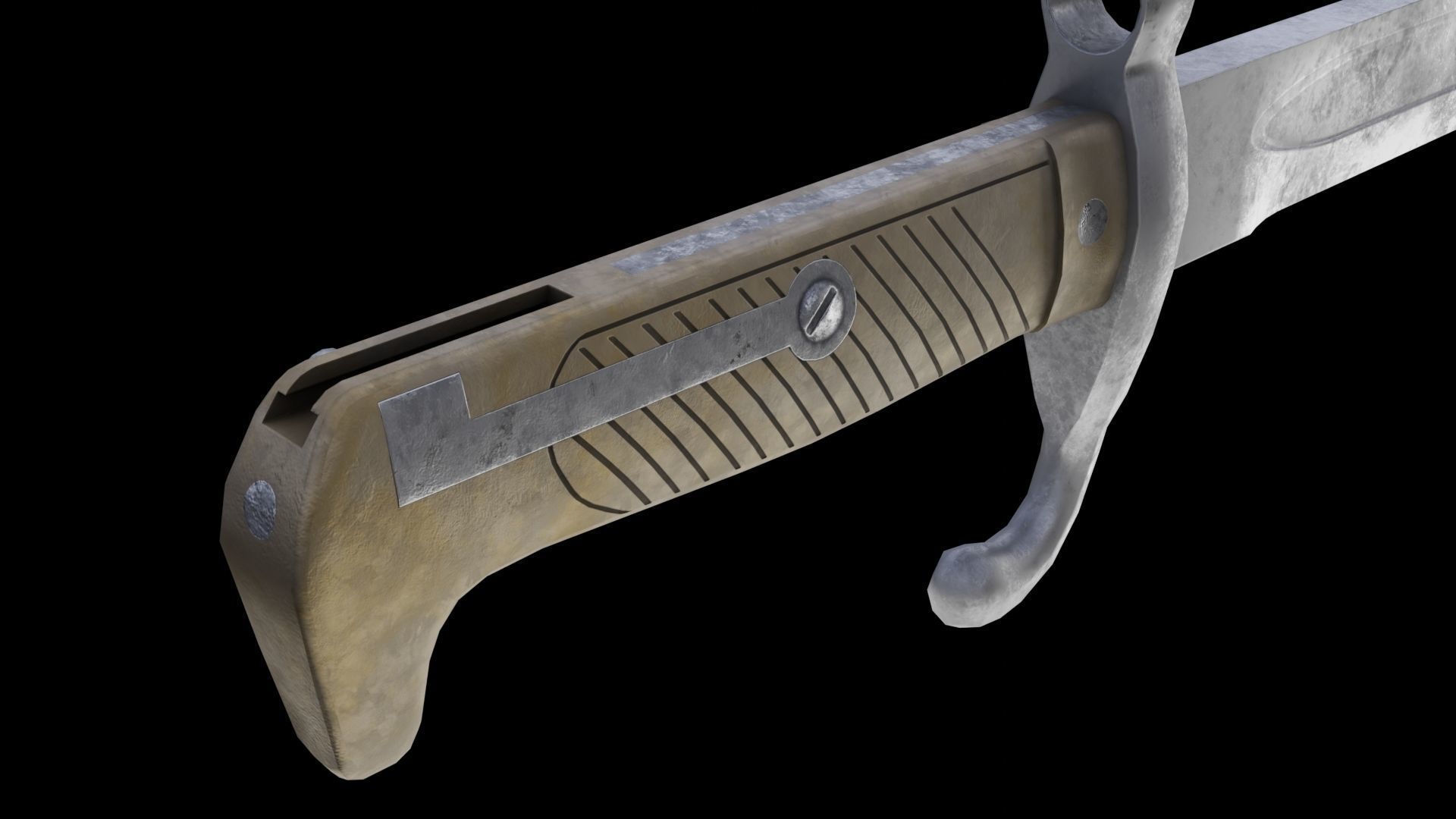 German bayonet Seitengewehr 1871 S71 Low-poly 3D model_7