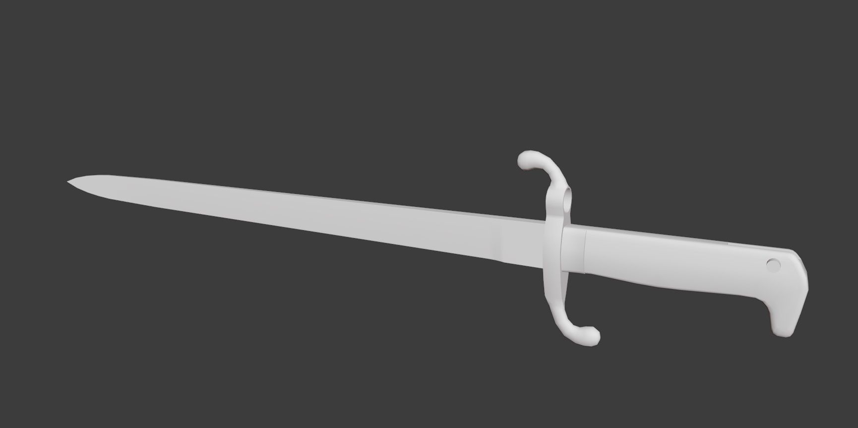 German bayonet Seitengewehr 1871 S71 Low-poly 3D model_9