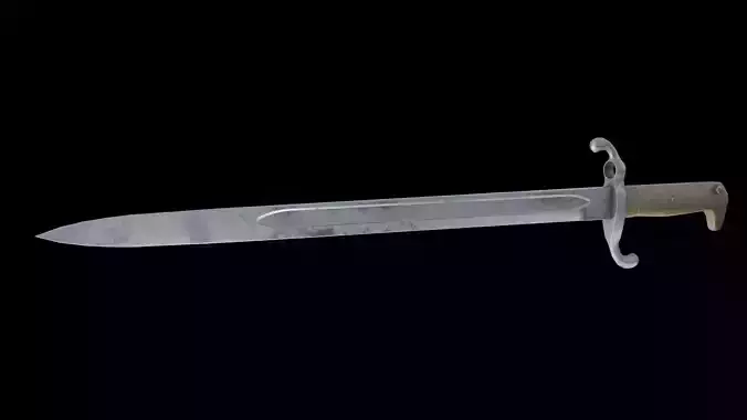 German bayonet Seitengewehr 1871 S71 Low-poly 3D model