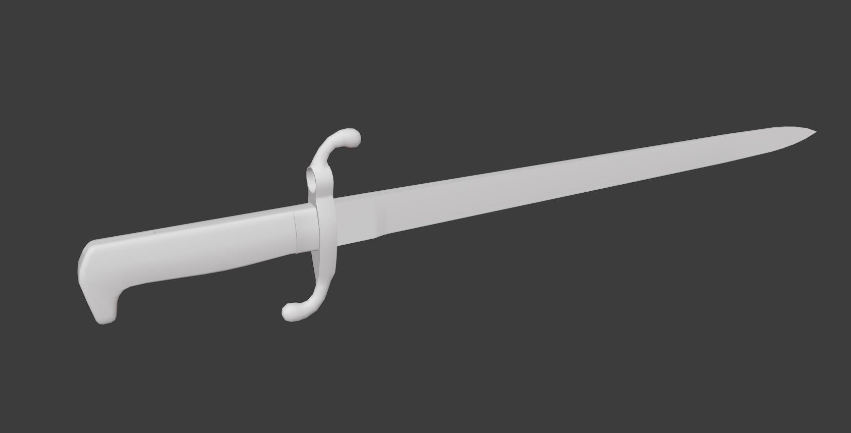 German bayonet Seitengewehr 1871 S71 Low-poly 3D model_8