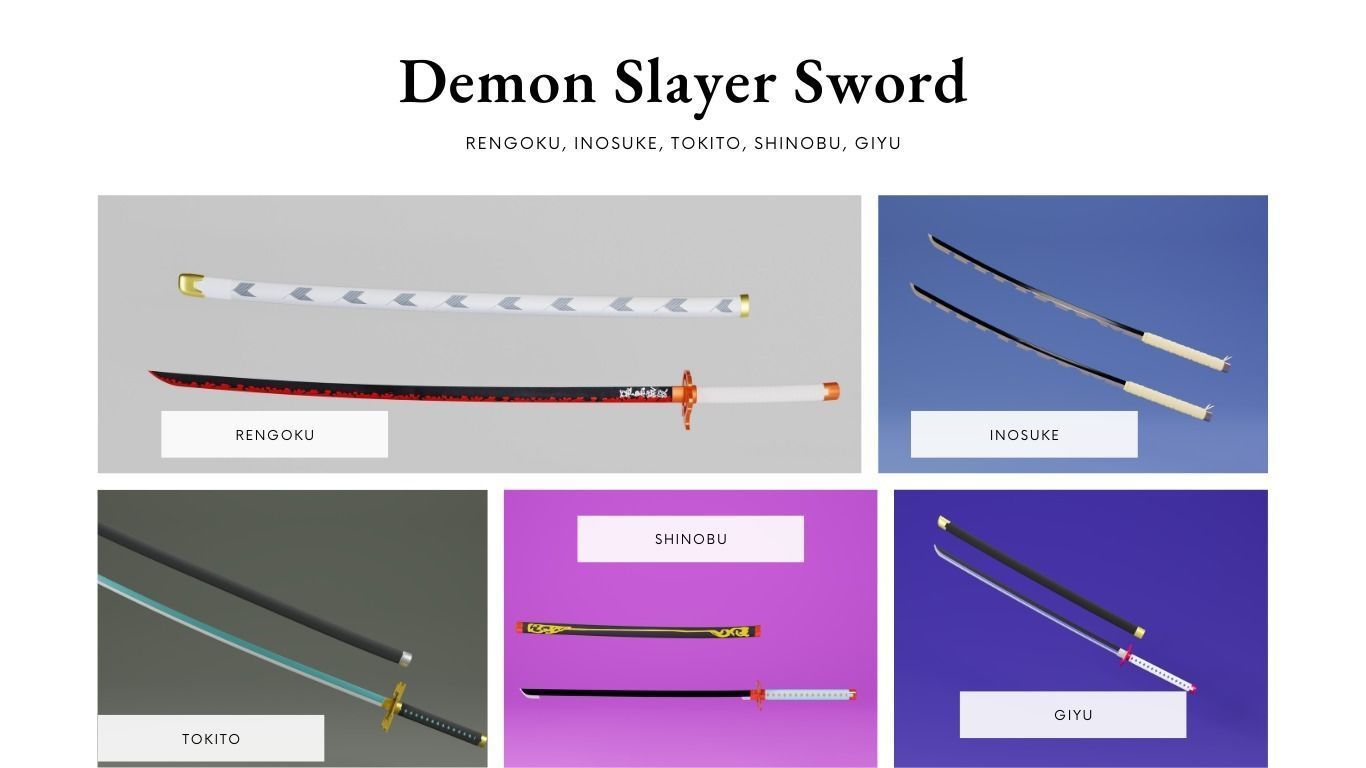 Demon slayer Sword set - kimetsu no yaiba 3D print model 3D Model Collection_2