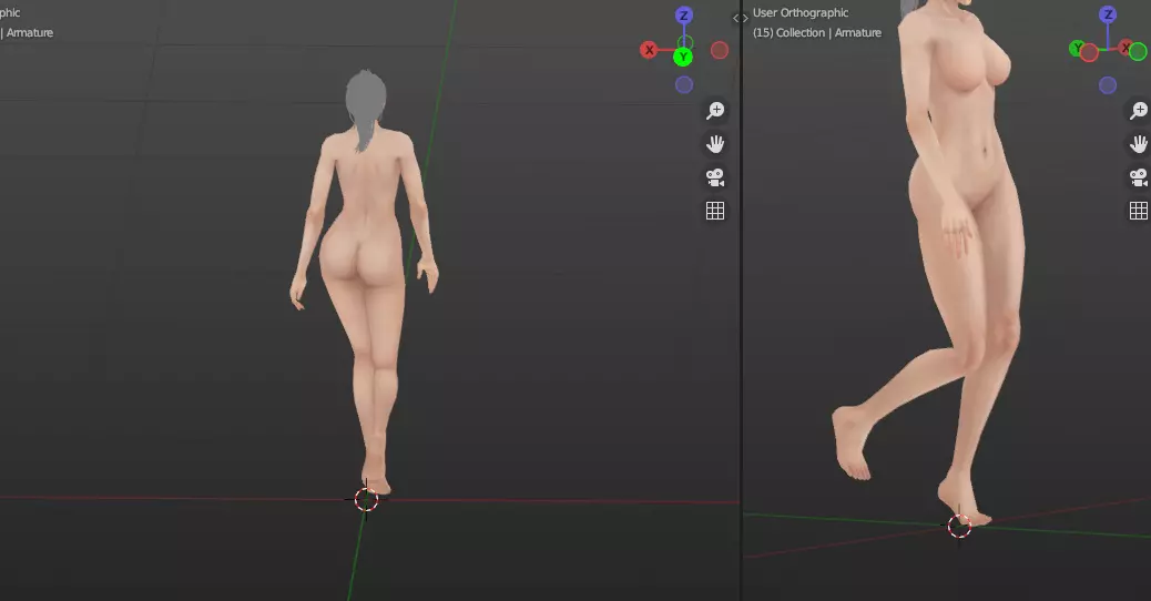 Free Female Base Mesh 3D model_0