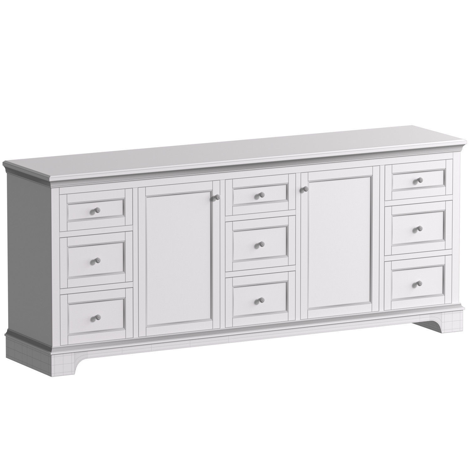 Blue Sideboards in a classic style buffet 3D model_3