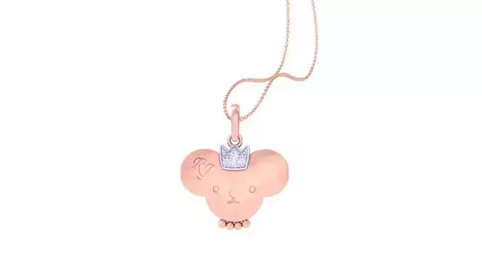 RJ Crown Panda Light Weight Kids Pendant Necklace Charms 3dm stl 3D print model