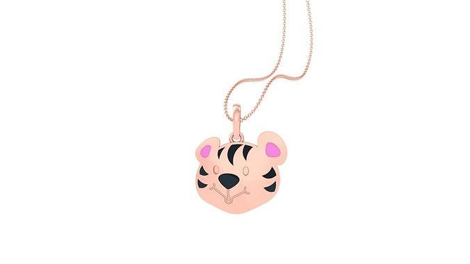Tiger Light Weight Kids Pendant Necklace Charms 3dm stl obj  3D print model