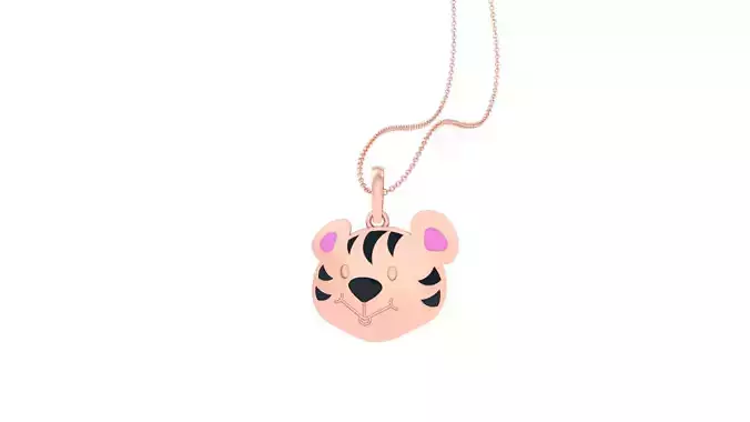 Tiger Light Weight Kids Pendant Necklace Charms 3dm stl obj 