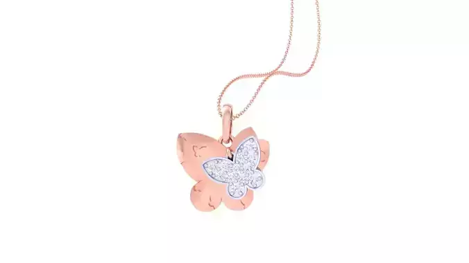 Butterfly Light Weight Kids Pendant Necklace Charms 3dm stl obj
