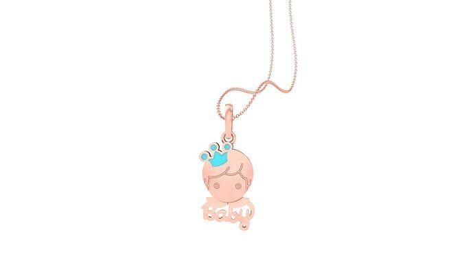 Baby Crown Light Weight Kids Pendant Necklace Charms 3dm stl obj 3D print model