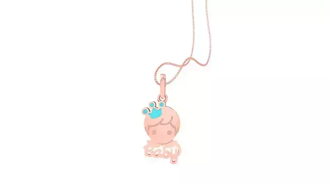 Baby Crown Light Weight Kids Pendant Necklace Charms 3dm stl obj 3D print model
